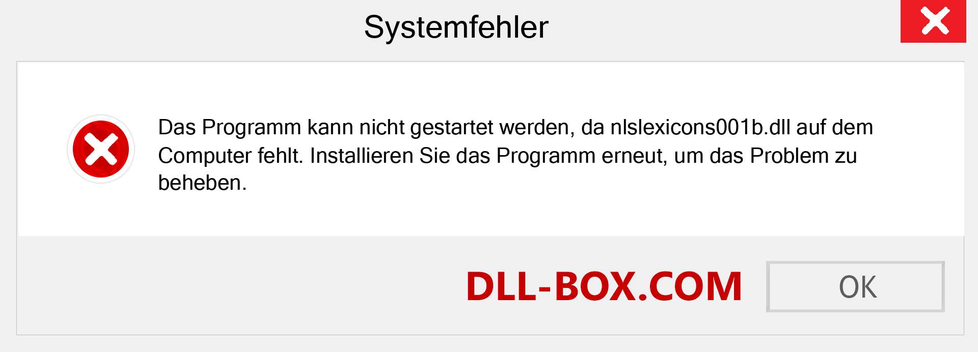 nlslexicons001b.dll-Datei fehlt?. Download für Windows 7, 8, 10 - Fix nlslexicons001b dll Missing Error unter Windows, Fotos, Bildern