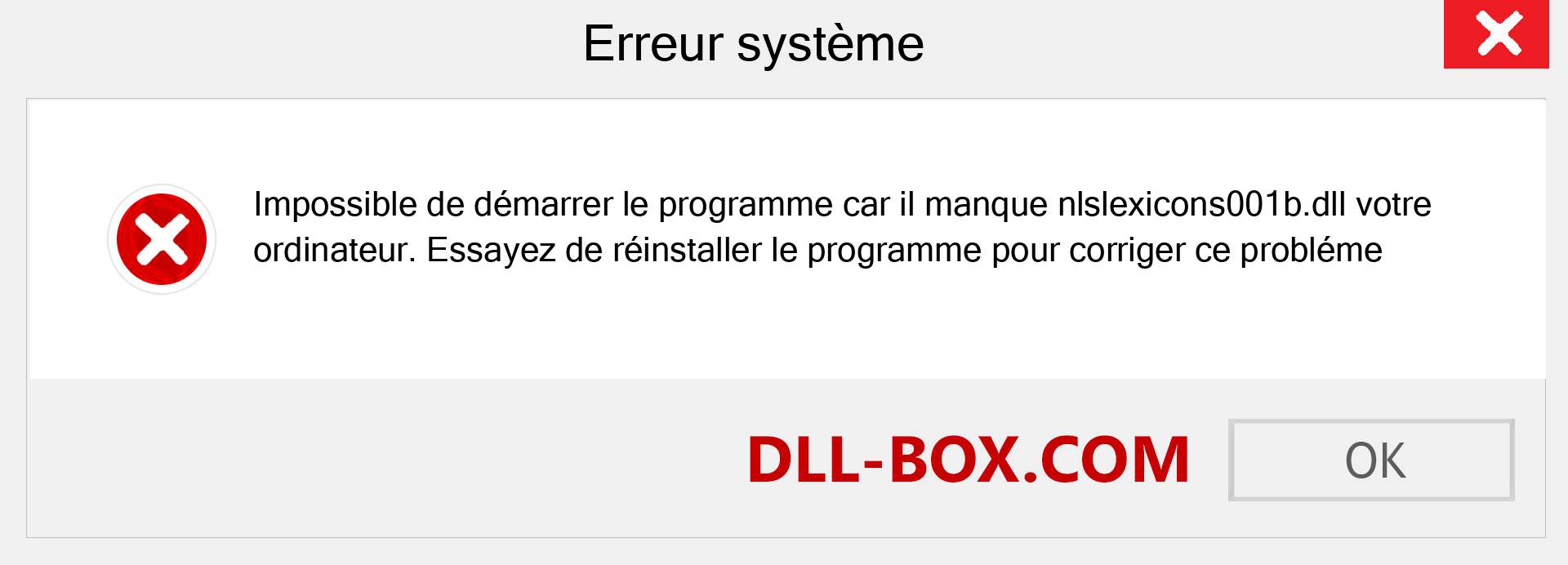 Le fichier nlslexicons001b.dll est manquant ?. Télécharger pour Windows 7, 8, 10 - Correction de l'erreur manquante nlslexicons001b dll sur Windows, photos, images