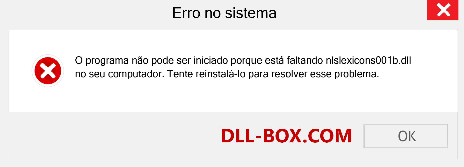 Arquivo nlslexicons001b.dll ausente ?. Download para Windows 7, 8, 10 - Correção de erro ausente nlslexicons001b dll no Windows, fotos, imagens